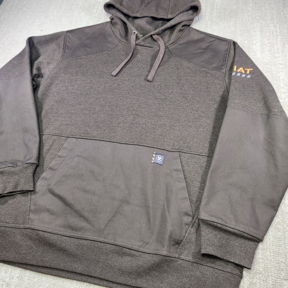 Ariat Hoodie Men XL Rebar Workman DuraCanvas Fleece Water Repellent Heavy Cotton